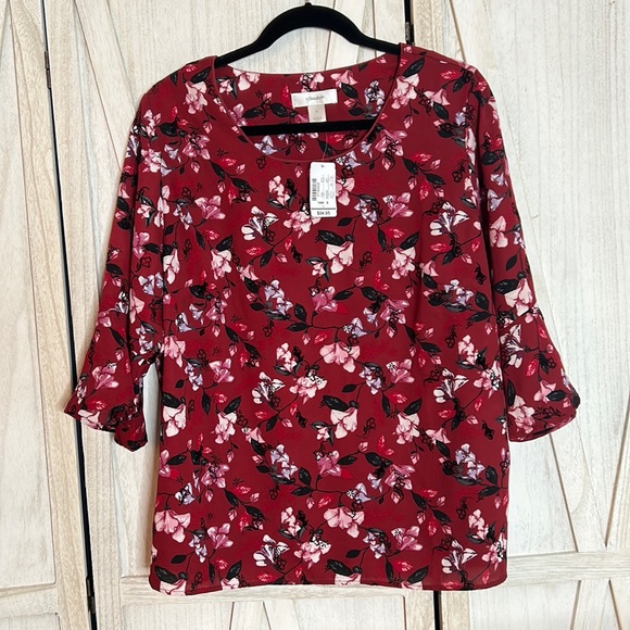 CJ Banks Floral Blouse - Picture 1 of 5